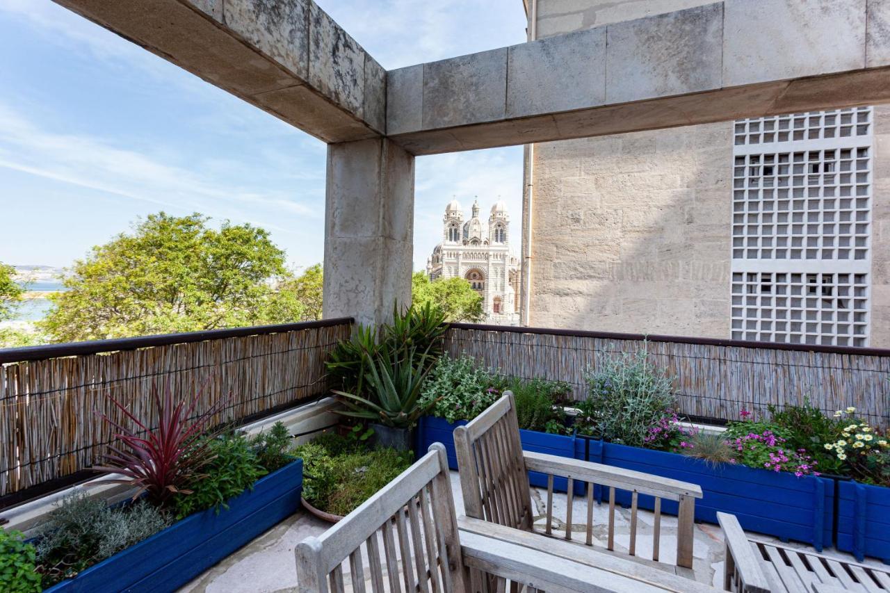 TERRASSE FADOLI - Grande terrasse avec vue mer et cathédrale Marsiglia Esterno foto